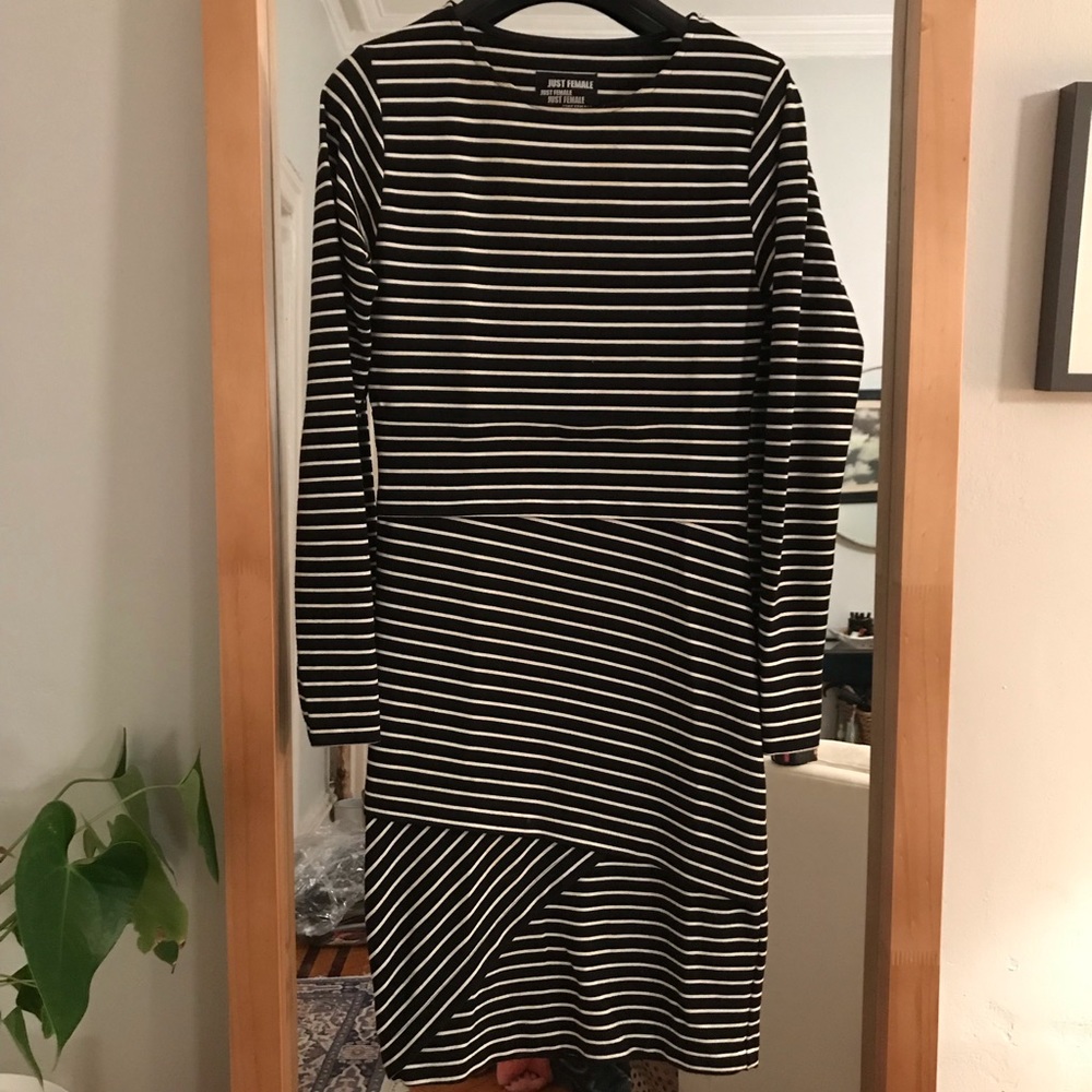Just Female striped bodycon dress